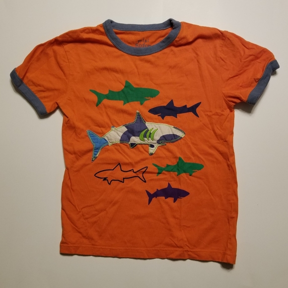 2012 vguc Mini Boden 7-8 years orange camo shark tee - Picture 10 of 11